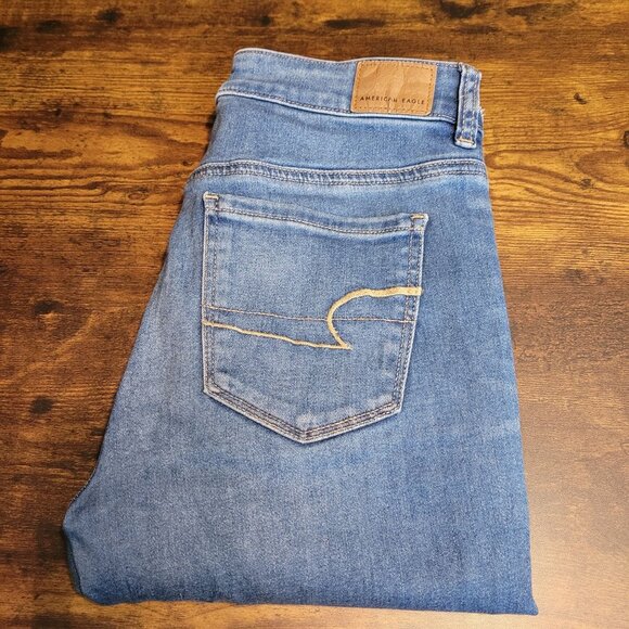 American Eagle Jeans 4 R Jegging Next Level Stretch Hi Rise Medium Light Wash - Picture 3 of 11